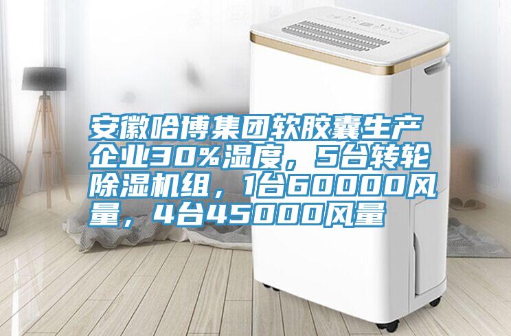 安徽哈博集團(tuán)軟膠囊生產(chǎn)企業(yè)30%濕度，5臺轉(zhuǎn)輪除濕機(jī)組，1臺60000風(fēng)量，4臺45000風(fēng)量
