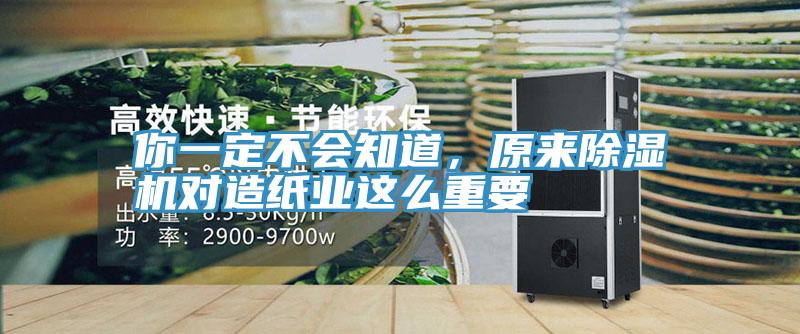 你一定不會知道，原來除濕機對造紙業(yè)這么重要