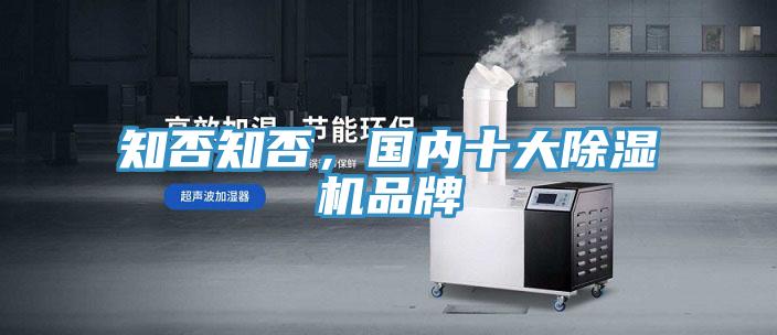 知否知否，國內(nèi)十大除濕機品牌