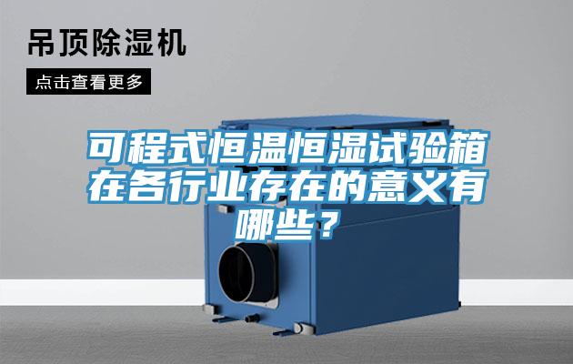 可程式恒溫恒濕試驗箱在各行業(yè)存在的意義有哪些？