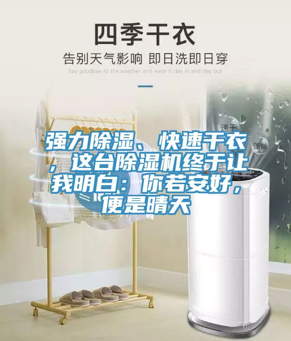 強力除濕、快速干衣，這臺除濕機終于讓我明白：你若安好，便是晴天
