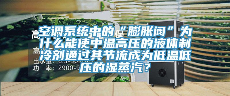 空調(diào)系統(tǒng)中的“膨脹閥”為什么能使中溫高壓的液體制冷劑通過(guò)其節(jié)流成為低溫低壓的濕蒸汽？